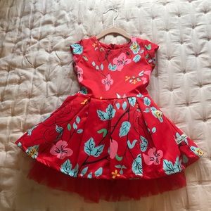 Red floral dress